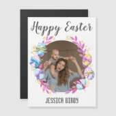 Happy Easter vriend, ooster bunny mama en baby fot (Voorkant / Achterkant)