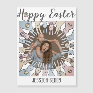 Happy Easter vriend, ooster bunny mama en baby fot