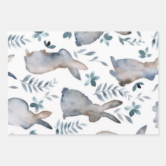 Happy Easter Wall Art Print Bunnies Inpakpapier Vel (Voorkant)