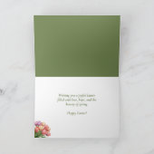 Happy Easter Watercolor Bunny Card | Tulips  Kaart (Binnen)