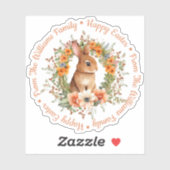 Happy Easter waterverf Bloemen Leuk Konijntje sina Sticker (Vel)