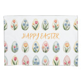 Happy Easter Waterverf Bloemeneieren Kussensloop (Voorkant)