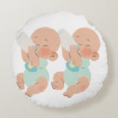 Happy Easter Waterverf Bloemeneieren Rond Kussen (Achterkant)