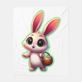Happy Easter Waterverf Bunny Fleece Deken
