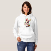 Happy Easter Waterverf Bunny Hoodie (Voorkant volledig)