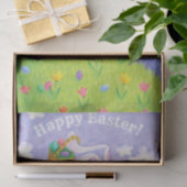 Happy Easter Waterverf Bunny Rabbit Eggs Basket Tissuepapier (Geschenk)