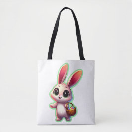 Happy Easter Waterverf Bunny Tote Bag