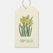 Happy Easter Waterverf Daffodils Illustratie Cadeaulabel (Voorkant)