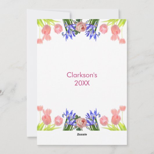 Happy Easter Waterverf Egg Chick Lila Roos Tulip Feestdagenkaart (Achterkant)