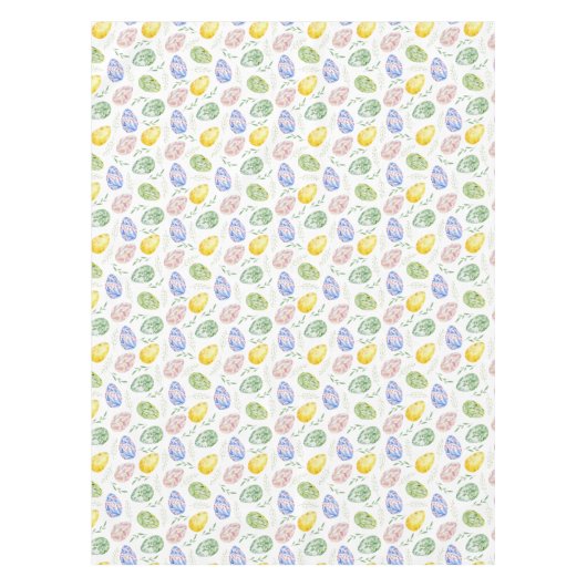 Happy Easter Waterverf Eggs Tafelkleed (Voorkant)