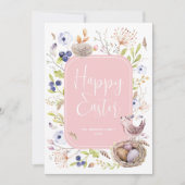 Happy Easter Waterverf Flat Holiday Kaart (Voorkant)