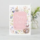 Happy Easter Waterverf Flat Holiday Kaart (Staand voorkant)