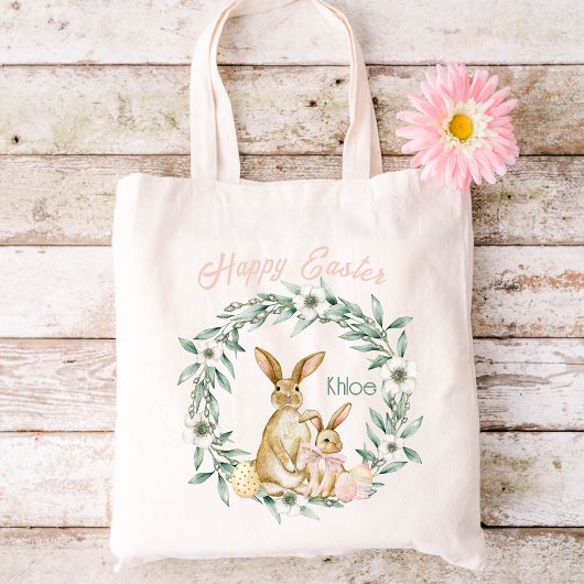 Happy Easter Waterverf Floral Kinder EasterTote Ba Tote Bag