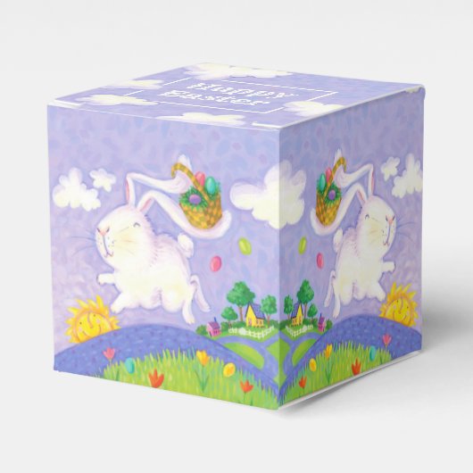 Happy Easter Waterverf Konijneneierenmand Bedankdoosjes (Voorkant Zijde)