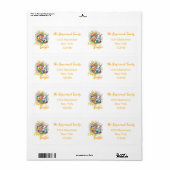 Happy Easter waterverf Spring Flower Bouquet Etiket (Full Sheet)