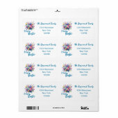 Happy Easter waterverf Spring Flower Bouquet Etiket (Full Sheet)