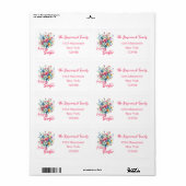 Happy Easter waterverf Spring Flower Bouquet Etiket (Full Sheet)
