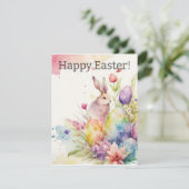 Happy Easter Waterverf Wenskaart Feestdagenkaart (Staand voorkant)