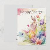 Happy Easter Waterverf Wenskaart Feestdagenkaart (Voorkant / Achterkant)