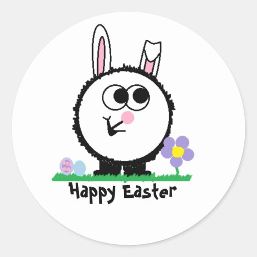 Happy Easter Weeble Sticker (Voorkant)