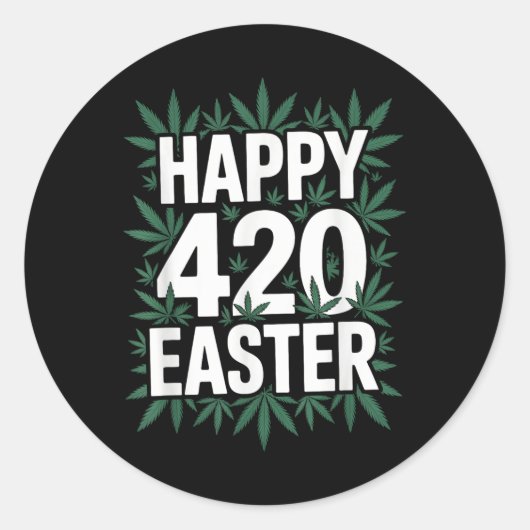 Happy Easter Weed Ronde Sticker (Voorkant)