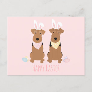 Happy Easter Welsh Terriers Dogs Bunny Ears Briefkaart