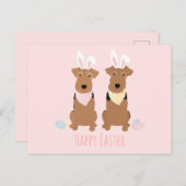 Happy Easter Welsh Terriers Dogs Bunny Ears Briefkaart (Voorkant / Achterkant)