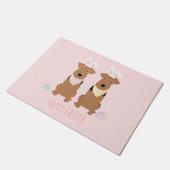 Happy Easter Welsh Terriers Dogs Bunny Ears Deurmat (Schuin)