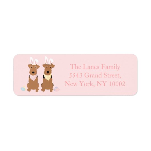 Happy Easter Welsh Terriers Dogs Bunny Ears Etiket (Voorkant)