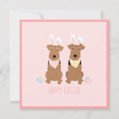 Happy Easter Welsh Terriers Dogs Bunny Ears Kaart (Voorkant)
