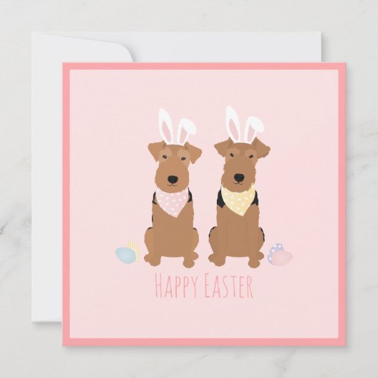Happy Easter Welsh Terriers Dogs Bunny Ears Kaart (Voorkant)