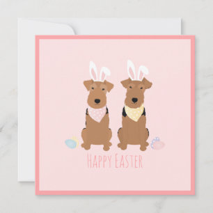 Happy Easter Welsh Terriers Dogs Bunny Ears Kaart