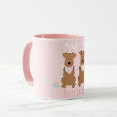 Happy Easter Welsh Terriers Dogs Bunny Ears Mok (Voorkant links)