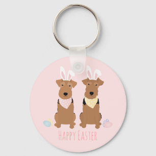 Happy Easter Welsh Terriers Dogs Bunny Ears Sleutelhanger