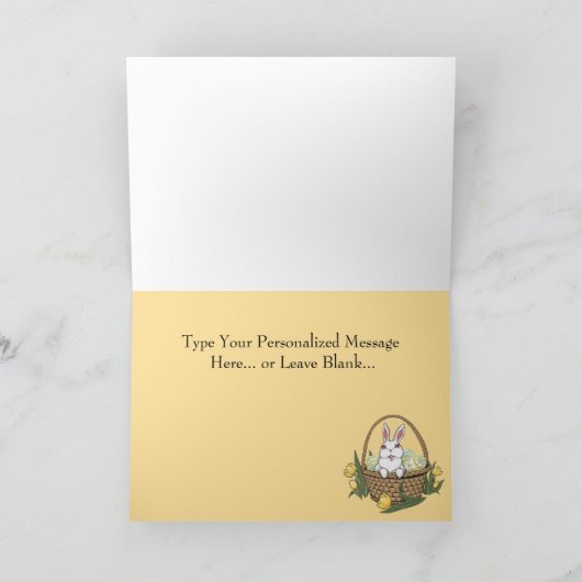 Happy Easter Wenskaart Custom Bunny Kaarten (Binnen)