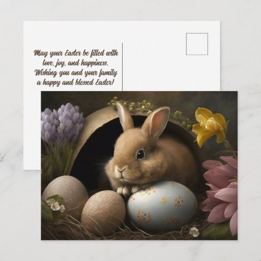 Happy Easter wenst Briefkaart (Voorkant / Achterkant)