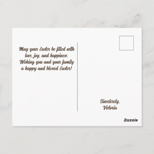 Happy Easter wenst Briefkaart (Achterkant)