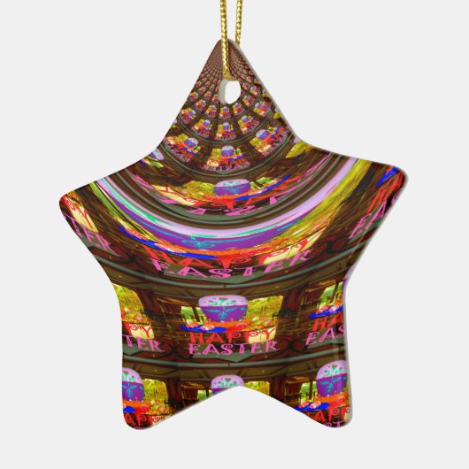 Happy Easter wenst Greetings Naadloze graphics zij Keramisch Ornament (Links)