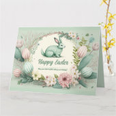 Happy Easter wenst waterverf illustratie Kaart (Gele Bloem)