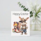 Happy Easter Western Bunny Cowboy Briefkaart (Staand voorkant)