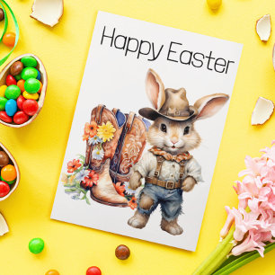 Happy Easter Western Bunny Cowboy Briefkaart