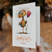 Happy Easter Whimsical Easter Chicken Illustration Bedankkaart