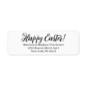 Happy Easter White black calligraphy address Etiket (Voorkant)