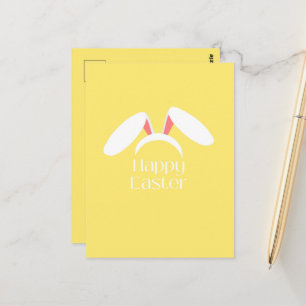 Happy Easter white bunny oren Briefkaart