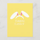 Happy Easter white bunny oren Briefkaart (Voorkant)
