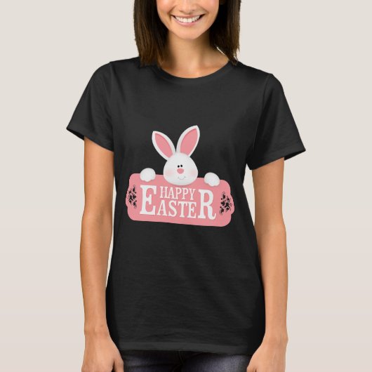 Happy Easter White Bunny T-shirt (Voorkant)
