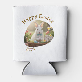 Happy Easter white bunny year photo family name  Blikjeskoeler