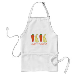 Happy Easter White Chocolate Bunny Rabbit Carrot Standaard Schort