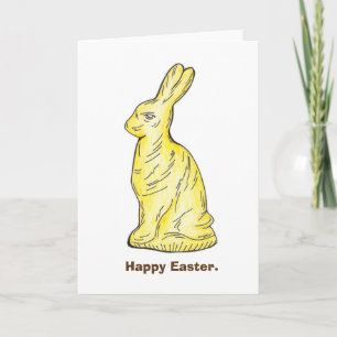 Happy Easter White Chocolate Bunny Rabbit Snoep Feestdagen Kaart