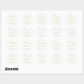Happy Easter White Gold script return address Ronde Sticker (Vel)